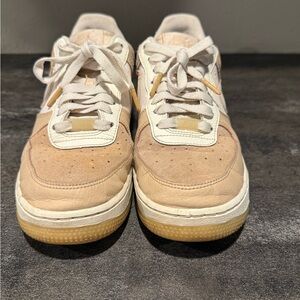Nike Air Force 1 Cream and White Sneakers